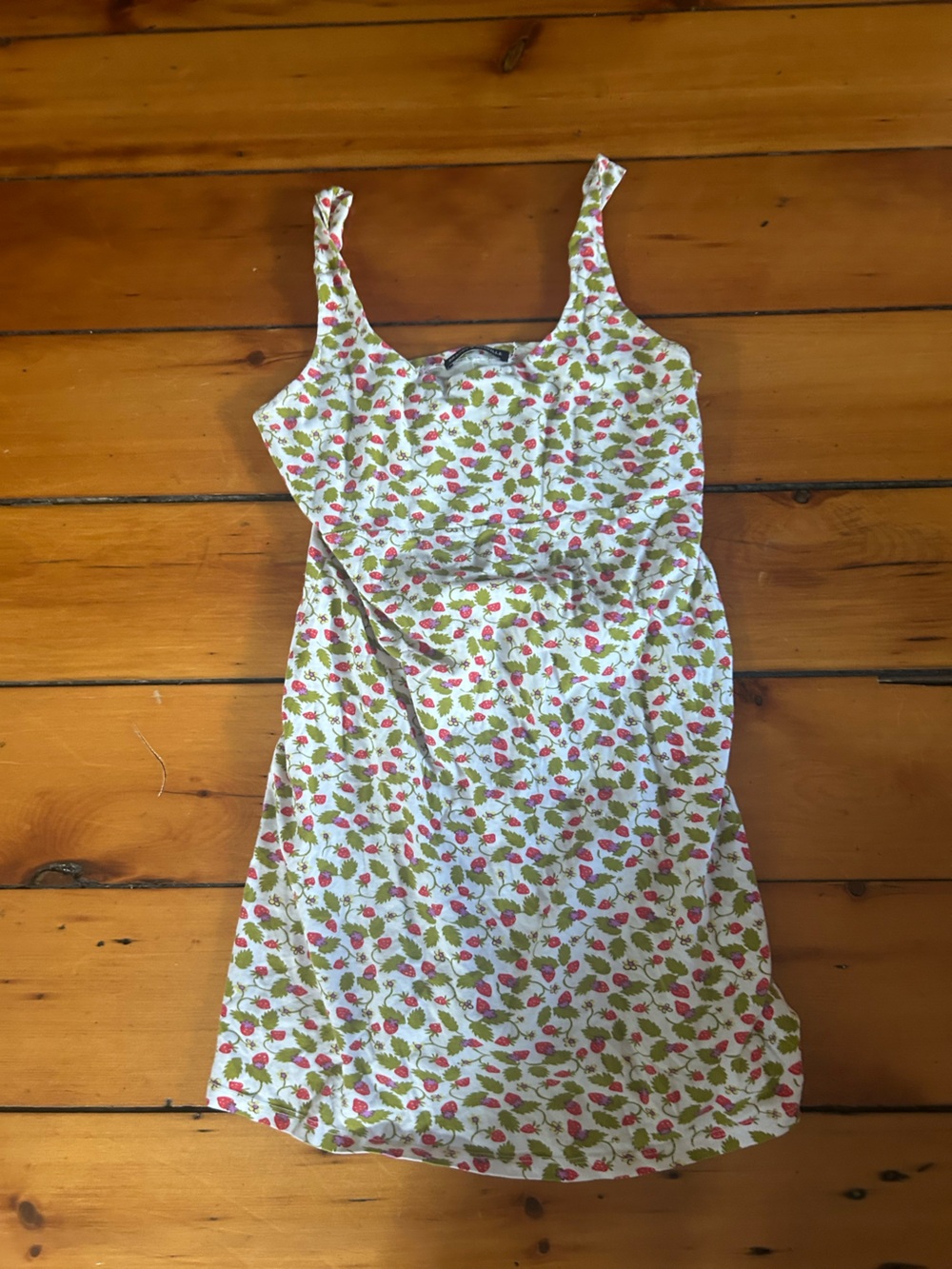 Brandy Melville White Strawberry-Print Kids Pajama Dress